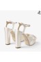 Ivory Satin Sandale Cu Platforma Heloise 120