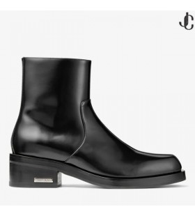 ELIAS ZIP BOOT Negru din Piele de Vițel Zip Cizme Colectia de Toamna