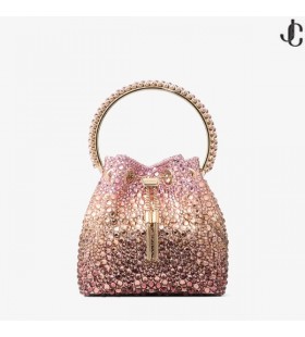 Bon Bon Blush Satin Geantă cu Cristale