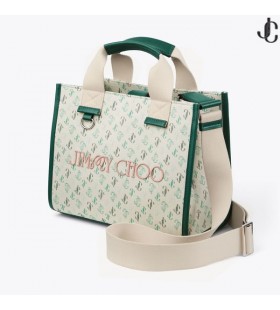 Jimmy Choo / Malbon 2.0 Tote Sac Monograma Brodata Pe Panza Tote Sac
