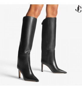 ALIZZE KB 85 Negru Neted Genunchi-Cizme din Piele Colectia de Toamna