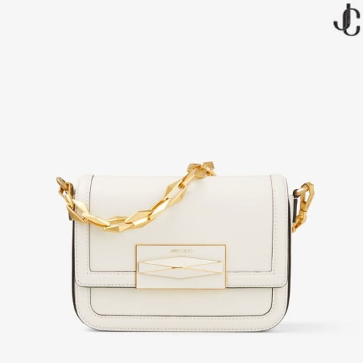 Diamond Crossbody Latte Smooth Calf Leather Top Handle Bag