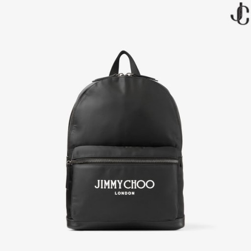 WILMER Čierny Nylon Batoh s Jimmy Choo Logo Jeseň Zber