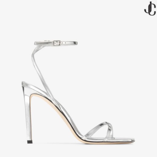 METZ 100 Silver Tekutým Kovom Kožené Sandále NÁS