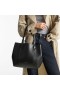 Diamond Tote/M Čierna Teľa Kožené Tote Bag