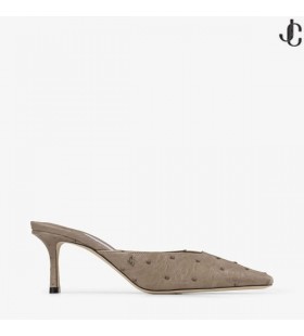 Vivi 65 Taupe Pštrosie Kožené Tkaných