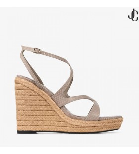 Ayla 110 Taupe Lizard Vytlačené Kožený Klin