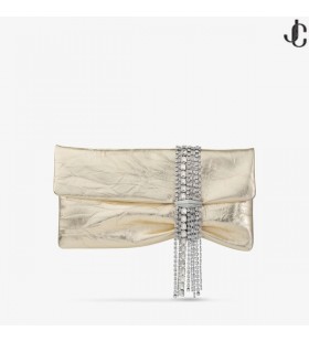 Zandra 플래티넘 금속 빈티지 가죽 가방