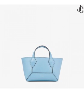 Diamond Tote/XS Dusty Blue Leather Mini Tote Bag