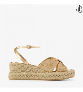 Aella 웨지 60 금 라피아드 샌들