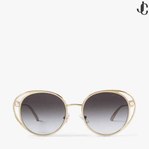 Angela Pale Gold Oval Sunglasses