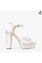 Satin Sandale na platformu boje Bjelokosti Heloise 120