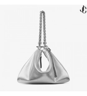 Srebro Metalik Kožni Клатч Callie Pre Fall 18