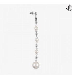 Srebrni Metalni Biserne Naušnice-kapi s kristalima JC Kap Earrings Jewellery Collection