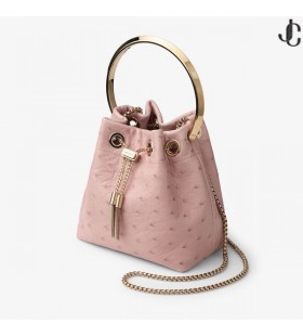 Bon Bon Rose Ostrich Leather Bag