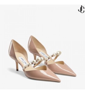 Balet Ružičaste cipele-brod od Lakirane Kože s oštrim vrhom i Жемчужным Ukras AURELIE 65 High Summer 2021