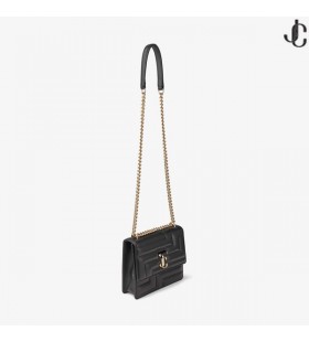 Crna torba od kože Nappa Nappa sa svijetlo zlatni amblem JC iz kolekcije jesen AVENUEQUAD 2022