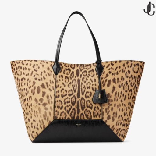 Diamond Tote/L Naturlig Leopard Print Pony Tote Väska