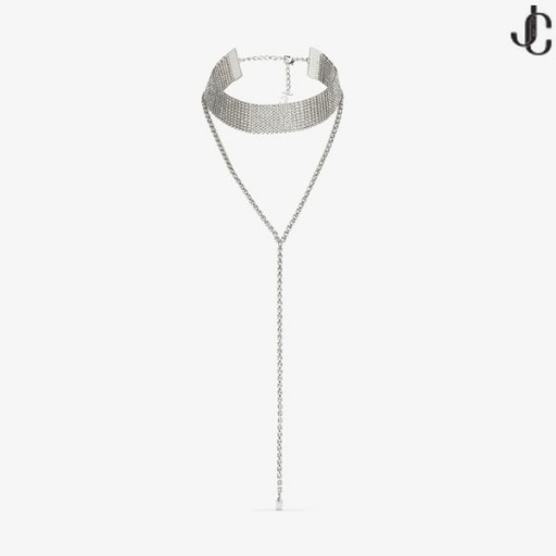 Saeda Halsband Silver-Finish i Metall Kedja Halsband med Kristall