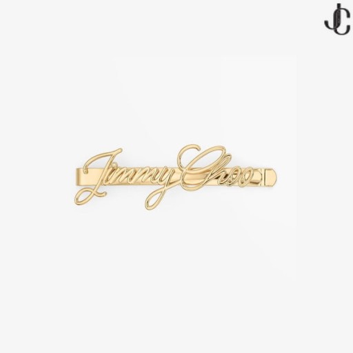 Logotyp Script Hårnål Guld Finish Script Hårnål