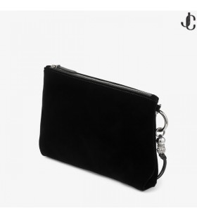Callie Svart Sammet Clutch Väska