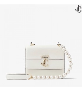 Latte Box Läder axelväska med Pearl Rem AVENUE QUAD XS Sommaren 2022 samling