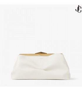 DIAMOND FRAME KOPPLING Latte Mjuk Kalv Läder Clutch Väska med Kedja Strap Våren 2023 samling