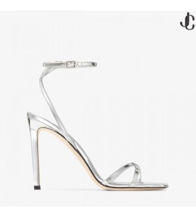 METZ 100 Silver Flytande Metall Läder Sandal OSS