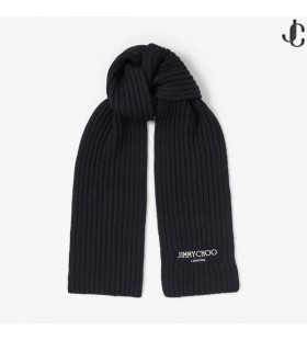 YUKİKO Siyah Cashwool Örgü Eşarp Kış Kapsülü