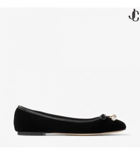 Elme Düz Siyah Kadife Daireler