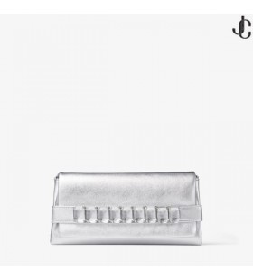 Kya Gümüş Metalik Nappa Deri El Çantası