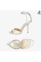 Saeda Sandalia 100 Sandalias de Satén Marfil con Adornos de Cristal