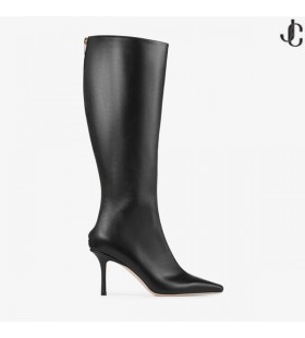 AGATHE KB 85 de Becerro de Cuero Negro hasta la Rodilla Botas de la Colección de Otoño