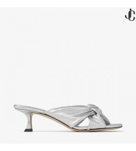 Avenida 50 Silver Metallic Nappa Mulas