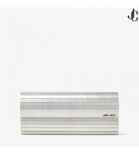 Marfil Madre de la Perla del Bolso de Embrague de Plata con Correa de Cadena CARIÑO Otoño-Invierno 2020