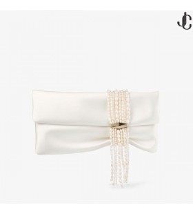 Zandra de Marfil de Satén Bolso de Embrague con NOSOTROS