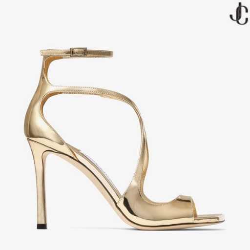 AZIA 95 Gold Liquid Metal Leather Sandals Winter 2022 collection