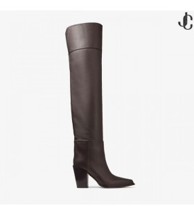 Cece Over The Knee 80 Black Calf Leather Boot