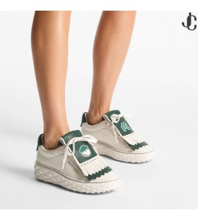 جيمي تشو/ Malbon 2.0 الماس و لاتيه جلد Malbon الأخضر المدربين مع انفصال Kiltie