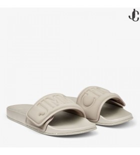Fitz/M Taupe Puffed Logo Lycra Slides