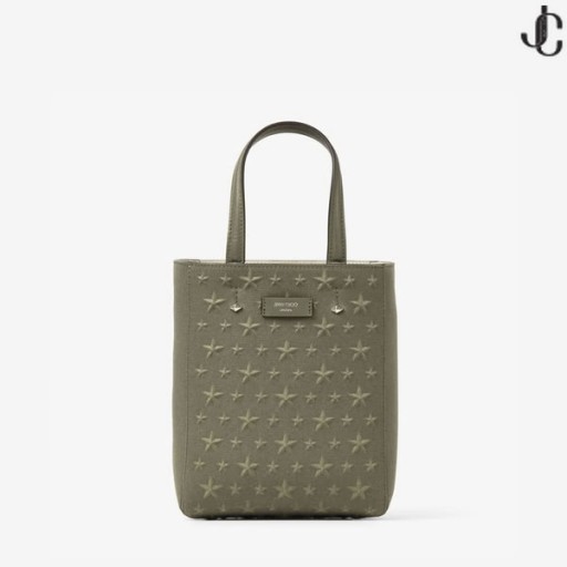 Lenny Zelená/Stříbrná Reliéfní Plátno Tote Bag