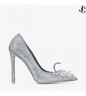 Crystal Papuče 110 Duhovým Crystal Špičaté-Toe Čerpadla s Srdce Nové Kolekce