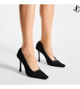 Lotta 100 Black Tulle and Nappa Pumps