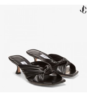 Černá Kůže Nappa Muly AVENUE 50 Léta 2021