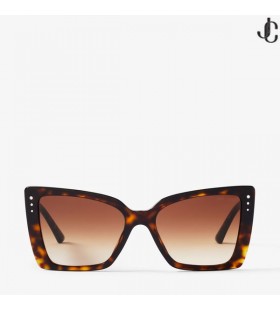 Lorea Brown Havana Butterfly Frame Sunglasses