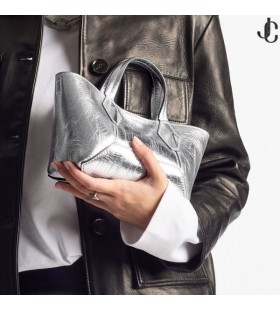 Diamond Tote/XS Stříbrné Vintage Kovové Kožené Mini Bag