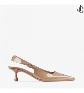 Amel 50 Biscuit Patent Leather Sling Back Pumps
