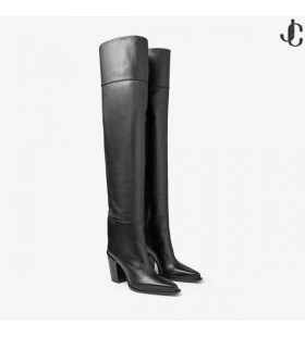 Cece Přes Koleno 80 Černá Telecí Kůže Boot