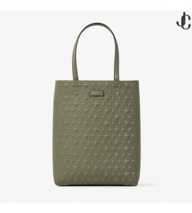 Lenny Zelená/Stříbrná Reliéfní Plátno Tote Bag