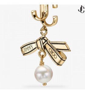 Stuha Pearl Náušnice Zlaté Kovové Pásky Pearl Náušnice